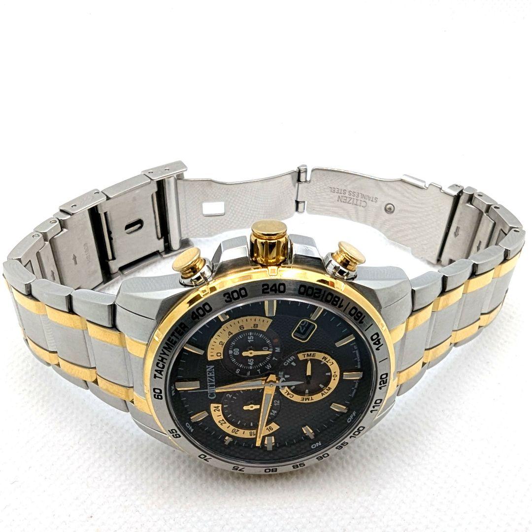 【稼働】CITIZEN アテッサ エコドライブ クロノグラフ コンビ 腕時計