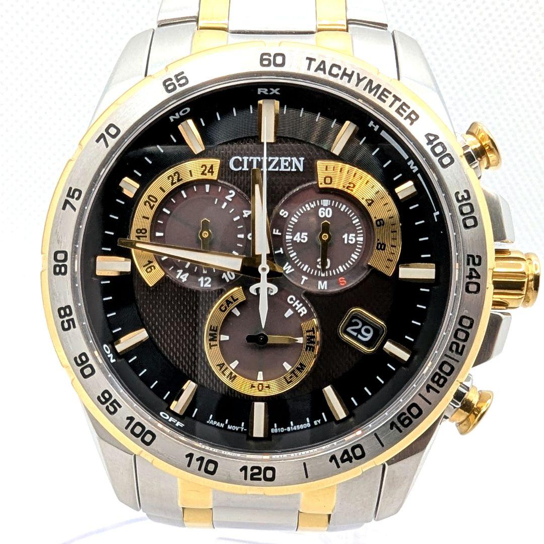 【稼働】CITIZEN アテッサ エコドライブ クロノグラフ コンビ 腕時計