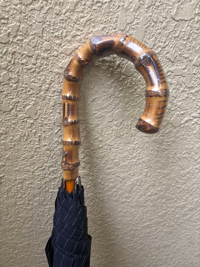 PaulSmith ネイビー　ピンストライプ　ブルー骨　長傘