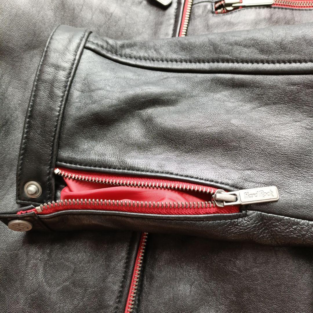 ハードロックカフェ革ジャン 黒(裏地赤)