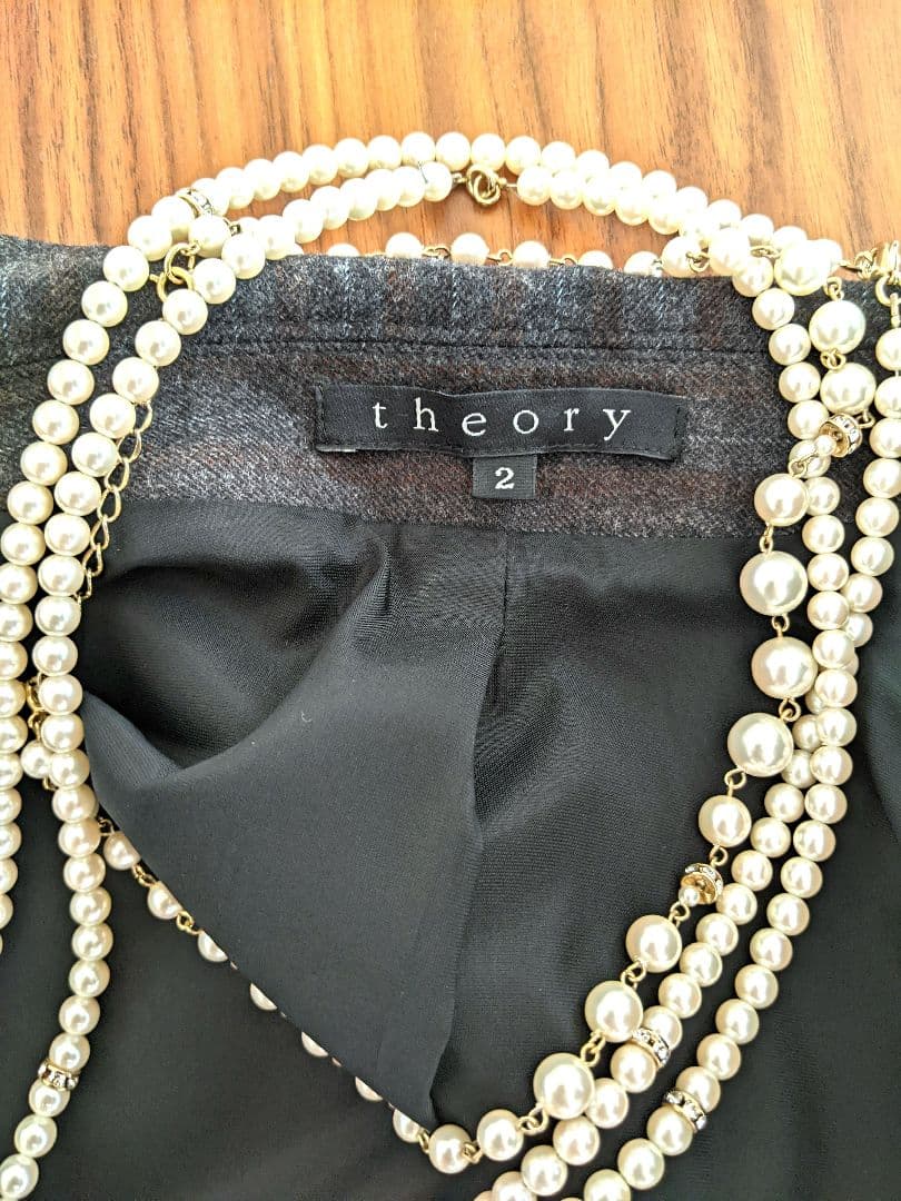 【極美品】theory セオリー スーツ 上下　グレー ストライプ 希少　M　S