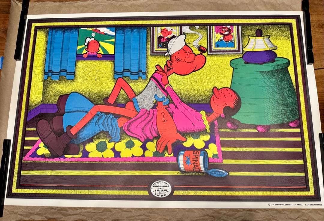 希少 ポパイ オリーブ 70s ブラックライトEASY•RIDER1947