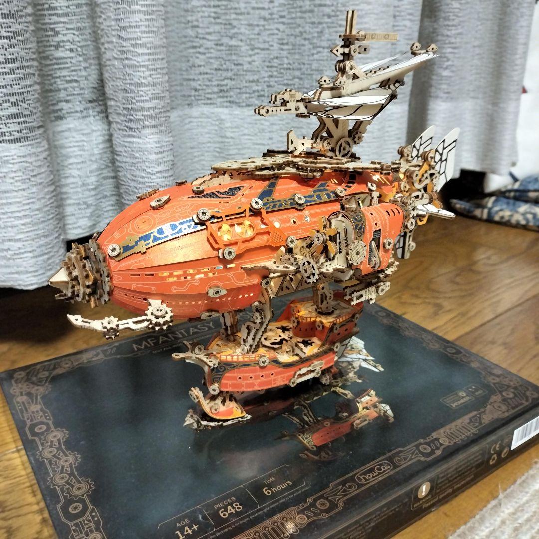 完成品！ FUNPOLA 3Dパズル 木製パズル ファンタジー飛行船