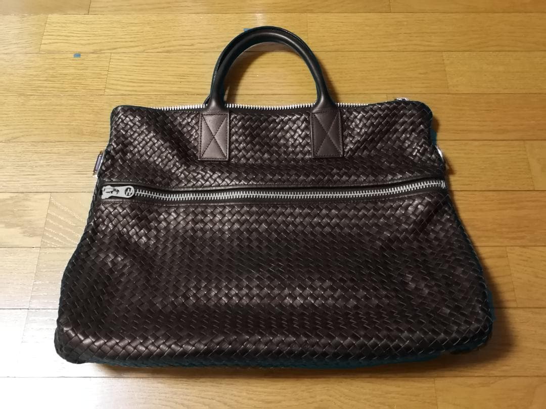 【定価10万】バーニーズニューヨーク高級イントレチャートレザートートバッグ人気茶