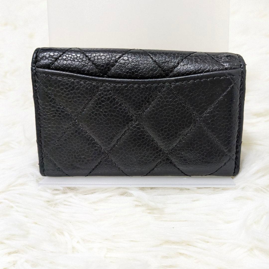 大人気✨CHANEL　シャネル　マトラッセキーケース　キャビアスキン　ブラック