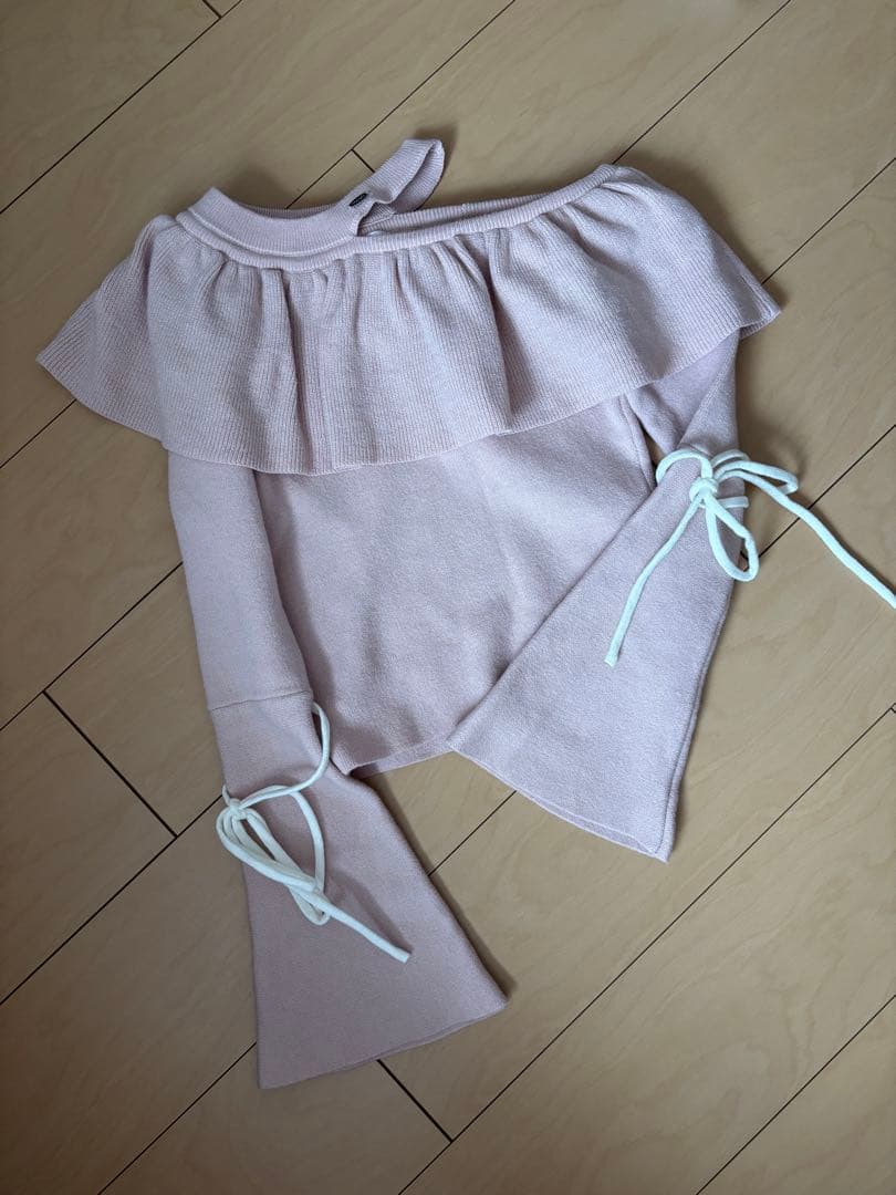 ダーリッチ Darich ベルスリーブフリルニットトップス