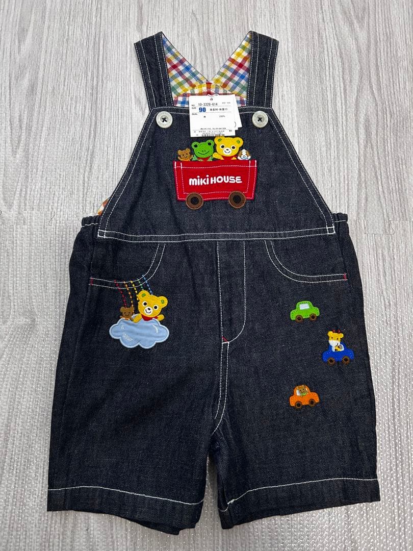 mikiHOUSE デニムオーバーオール　トップス　スタイ3点SETタグ付き