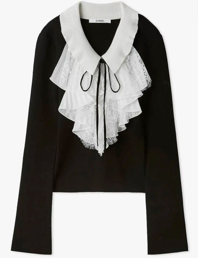 SNIDEL Sustainable レイヤード ラッフルニットプルオーバー