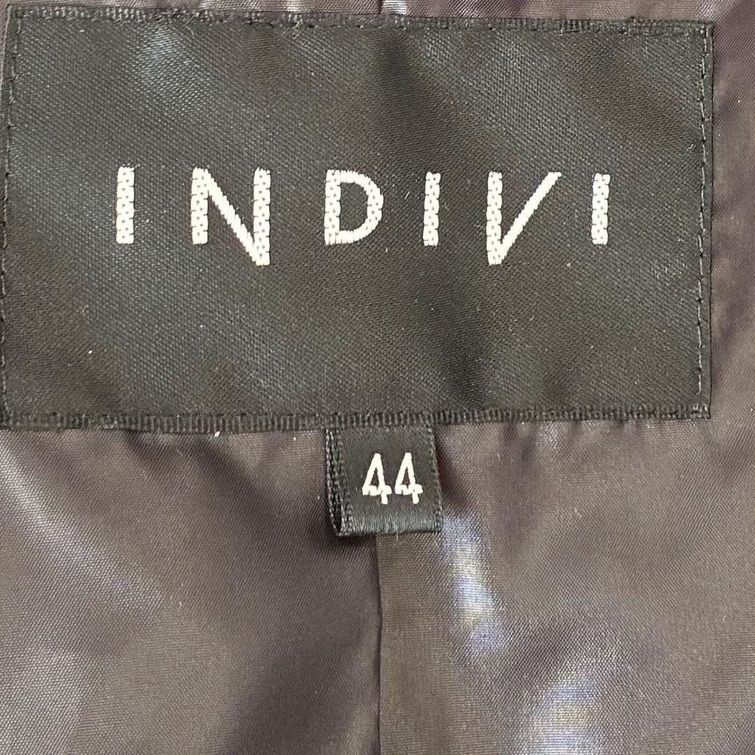 美品 INDIVI ダウンコート ビッグカラー ブラック 大きいサイズ 44
