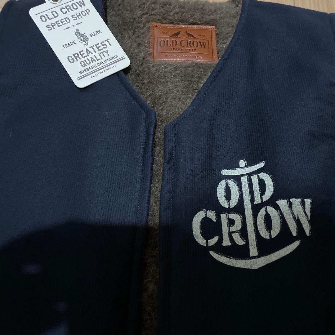 OLD CROW ネイビー ベスト ウールライニング