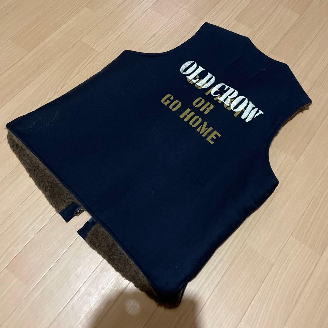 OLD CROW ネイビー ベスト ウールライニング