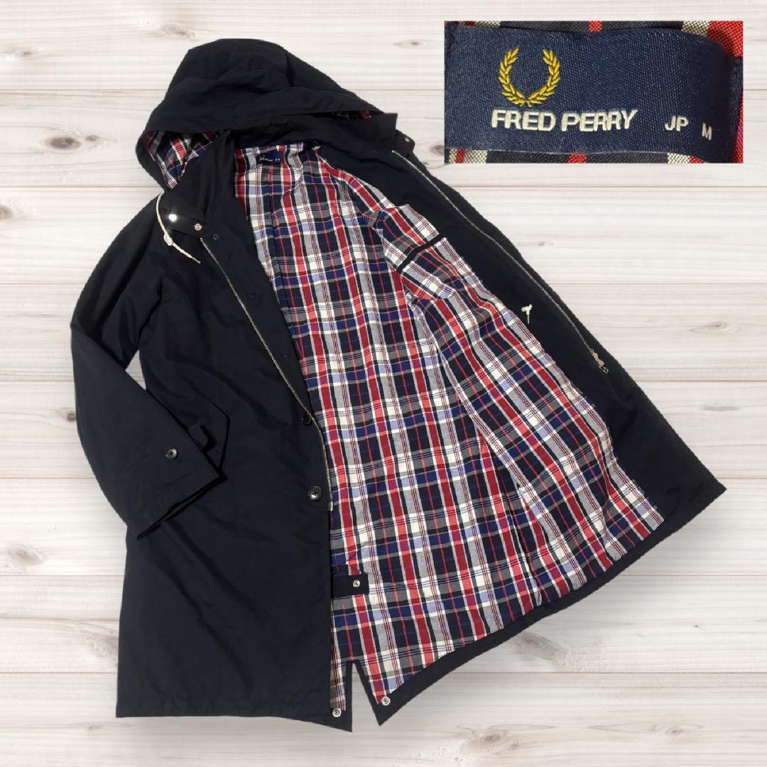 Fred Perry モッズコート 月桂樹 チェック 2way フード M-L