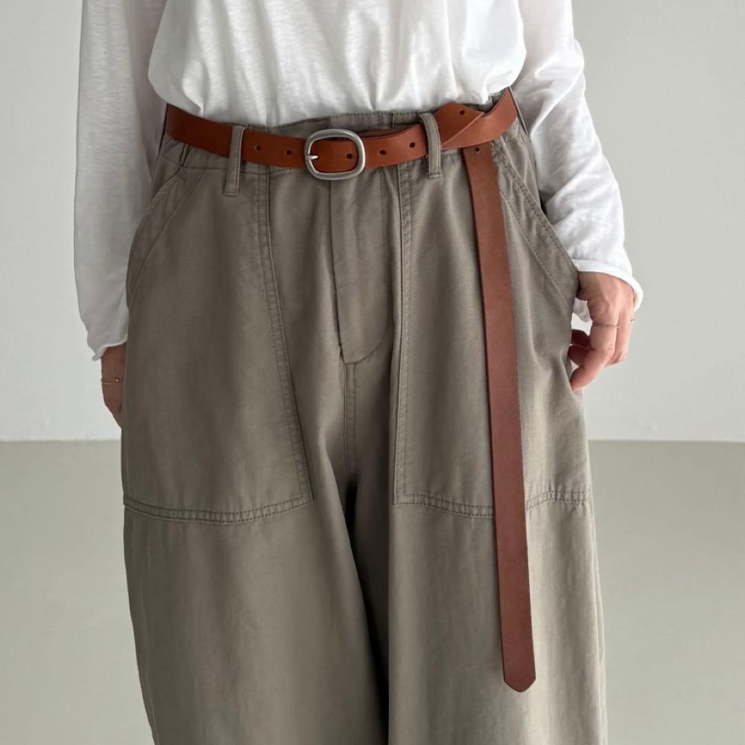 argue ロングレザーベルト　キャメル