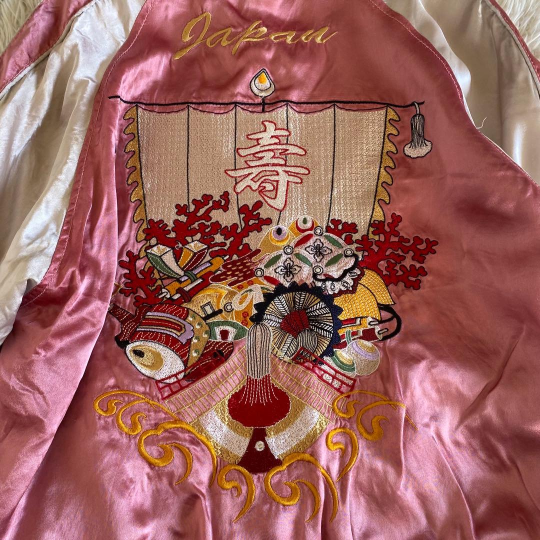 ヒューストン スカジャン リバーシブル 別珍 刺繍