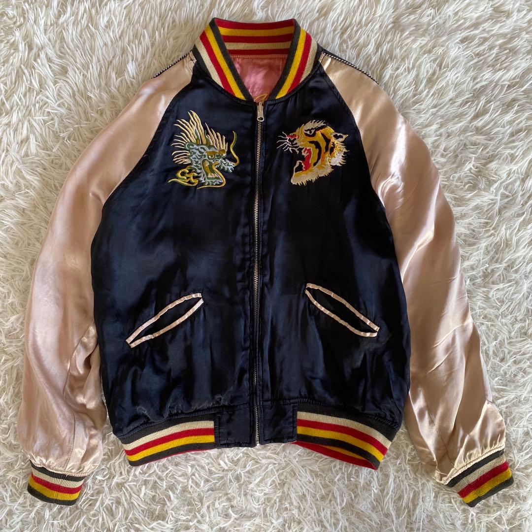 ヒューストン スカジャン リバーシブル 別珍 刺繍