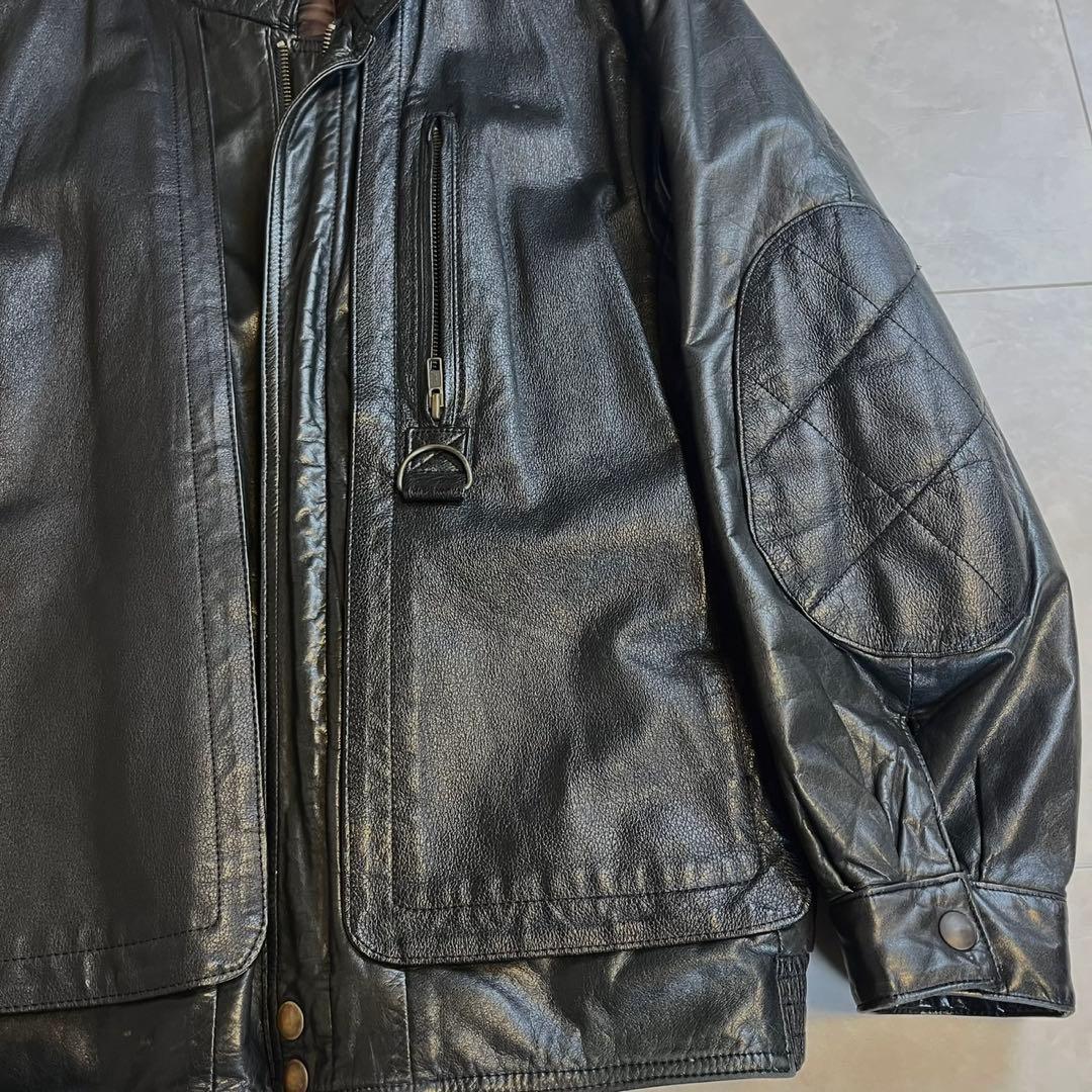 GRANVALTA ペッカリー 本革フライトジャケットレザージャケット 黒 50