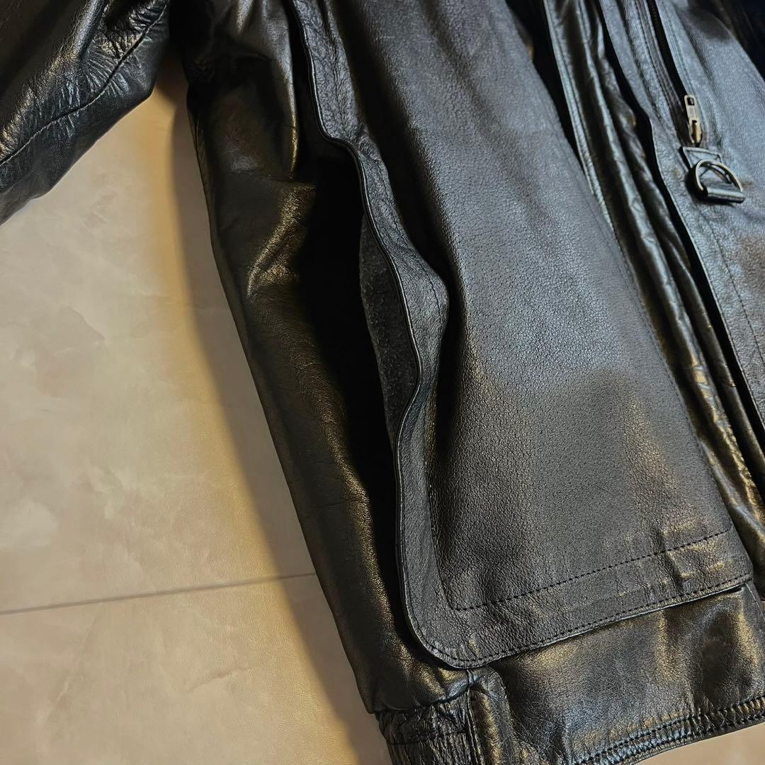 GRANVALTA ペッカリー 本革フライトジャケットレザージャケット 黒 50