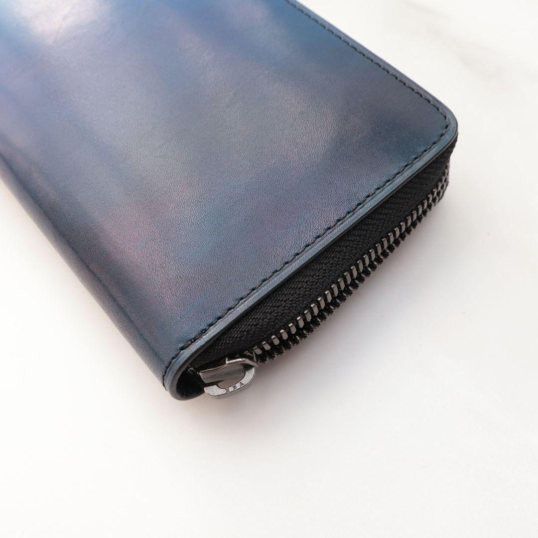 難有り訳あり yuhaku グラデーションブルー 長財布 ユハク 未使用