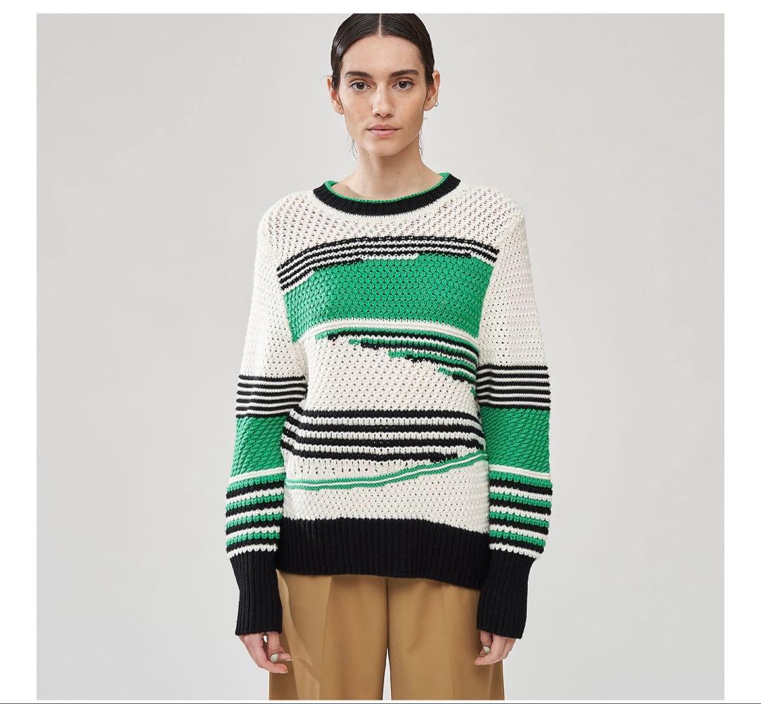 新品　デプレ　ミックスステッチ クルーネックプルオーバーニット　caban