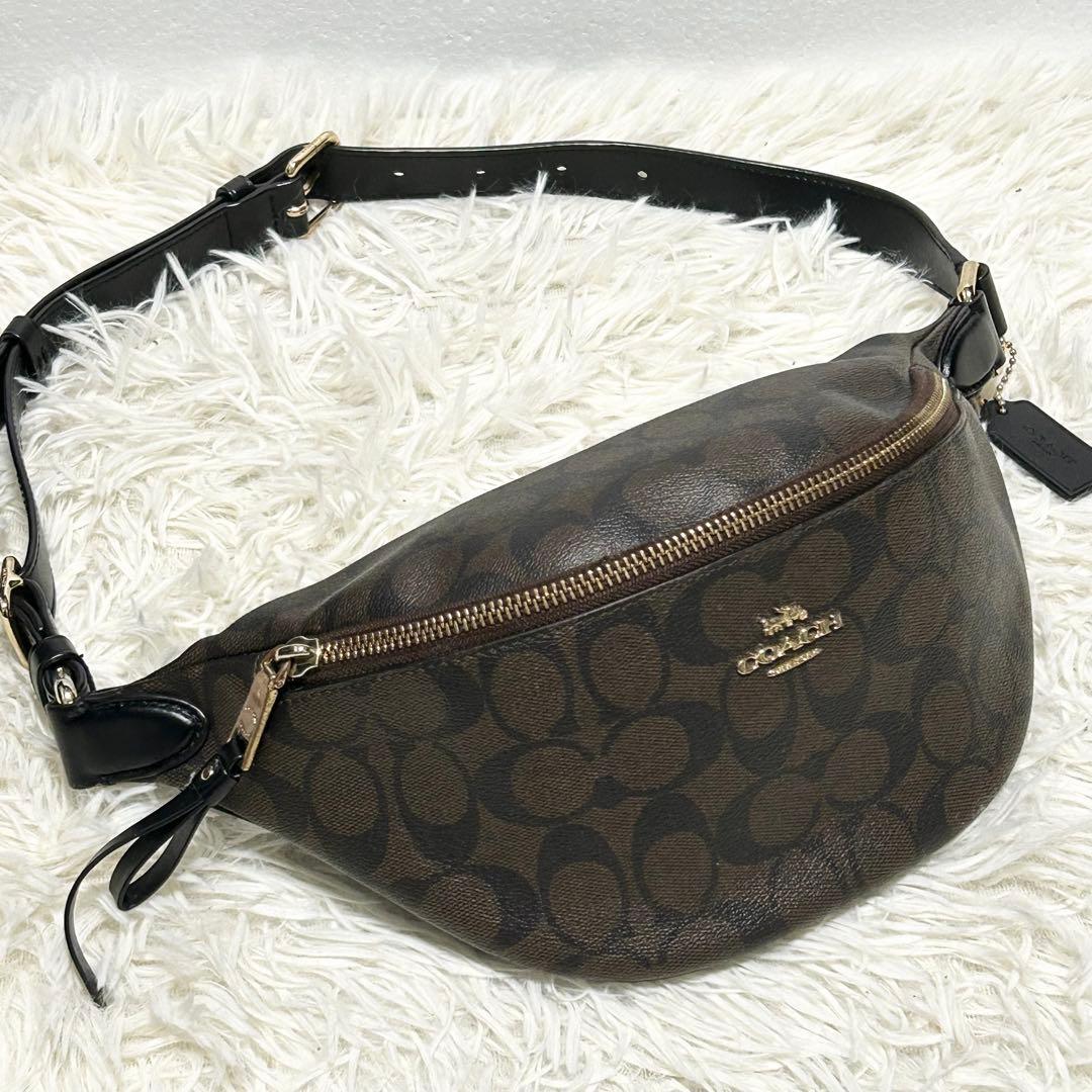 ✨極美品✨COACH コーチ シグネチャー ボディバッグ ウエストバッグ