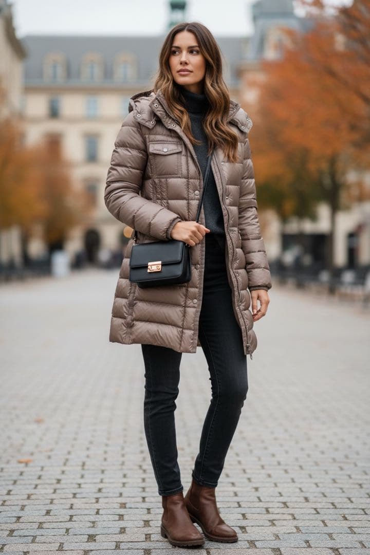 めんま＊MONCLER モンクレール＊高級エルミンヌ お洒落グレージュ