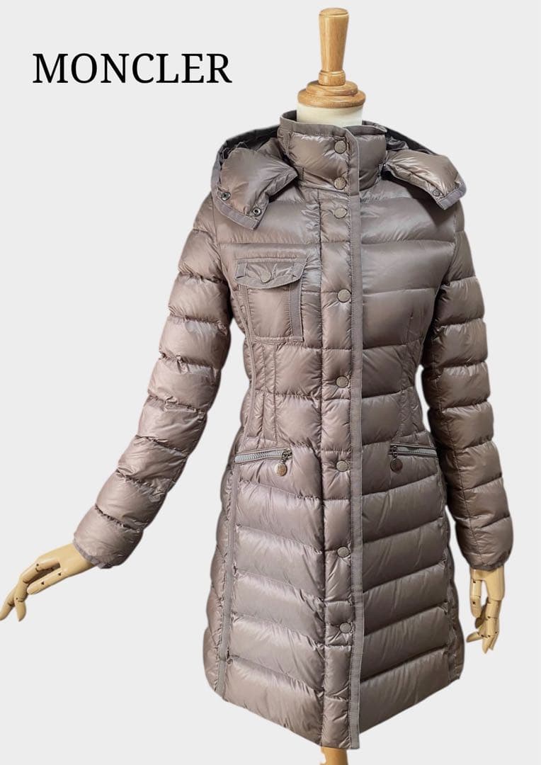 めんま＊MONCLER モンクレール＊高級エルミンヌ お洒落グレージュ