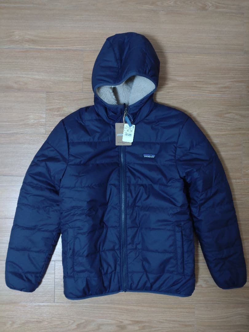 patagonia キッズ リバーシブルダウン&ボアジャケット XXL パープル