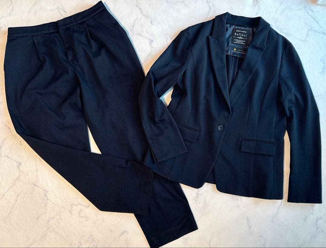 【大きいサイズ】リフレクト　匠ジャケット　パンツ　セットアップ　スーツ　黒
