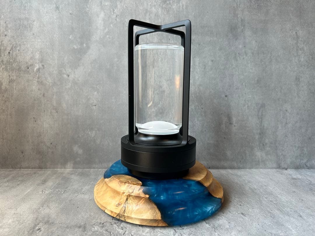 BASE WOOD DESIGN OD缶 ランタン 台座 花台 ポプラ×レジン⑦