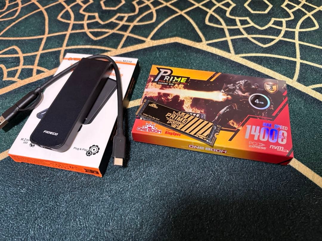 M.2 NVMe SSD 4TB PCIe Gen 5.0 ＋外付け