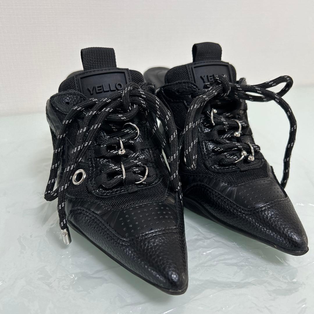 YELLO ブラック　スニーカーミュール（22.5cm）