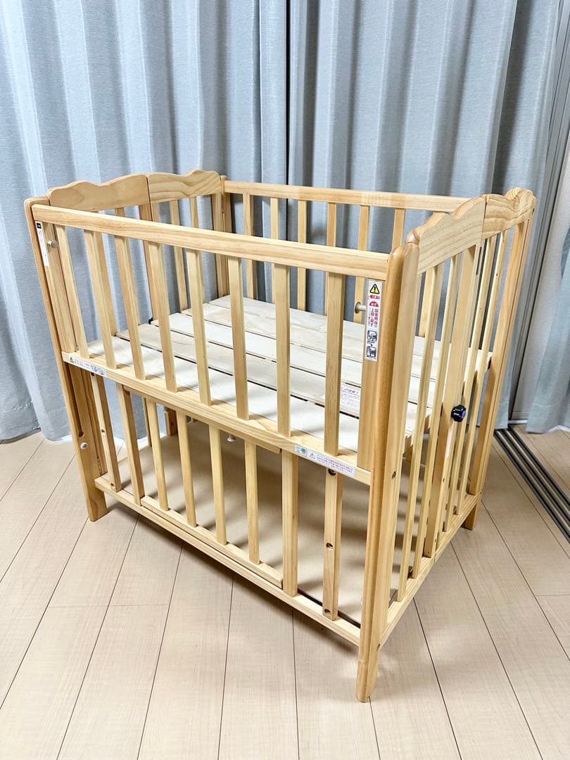 大和屋 パタン 折りたたみ ミニベビーベッド ナチュラル ②