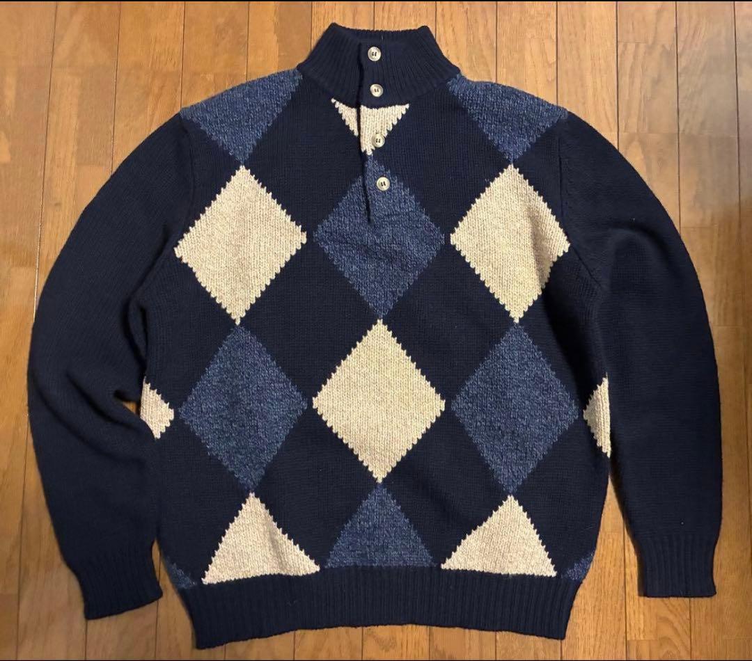 90s Brooks Brothers アーガイル柄 ハイネックニット ウール