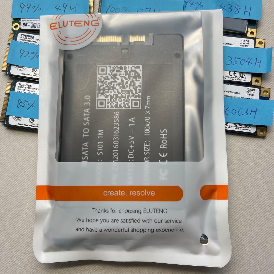 【まとめ売り】mSATA 128GB×9 256GB×2 他アダプタ