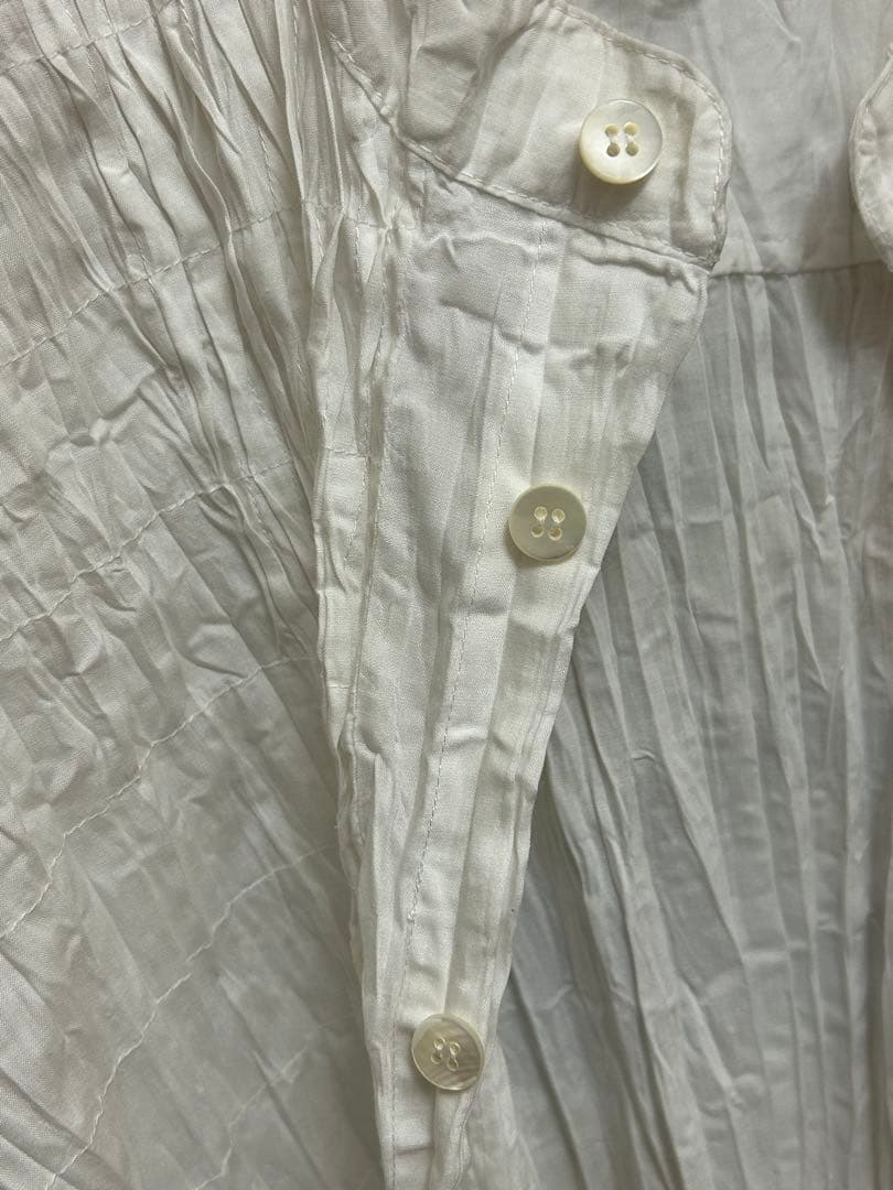 ISSEY MIYAKE MEN ホワイトプリーツシャツ