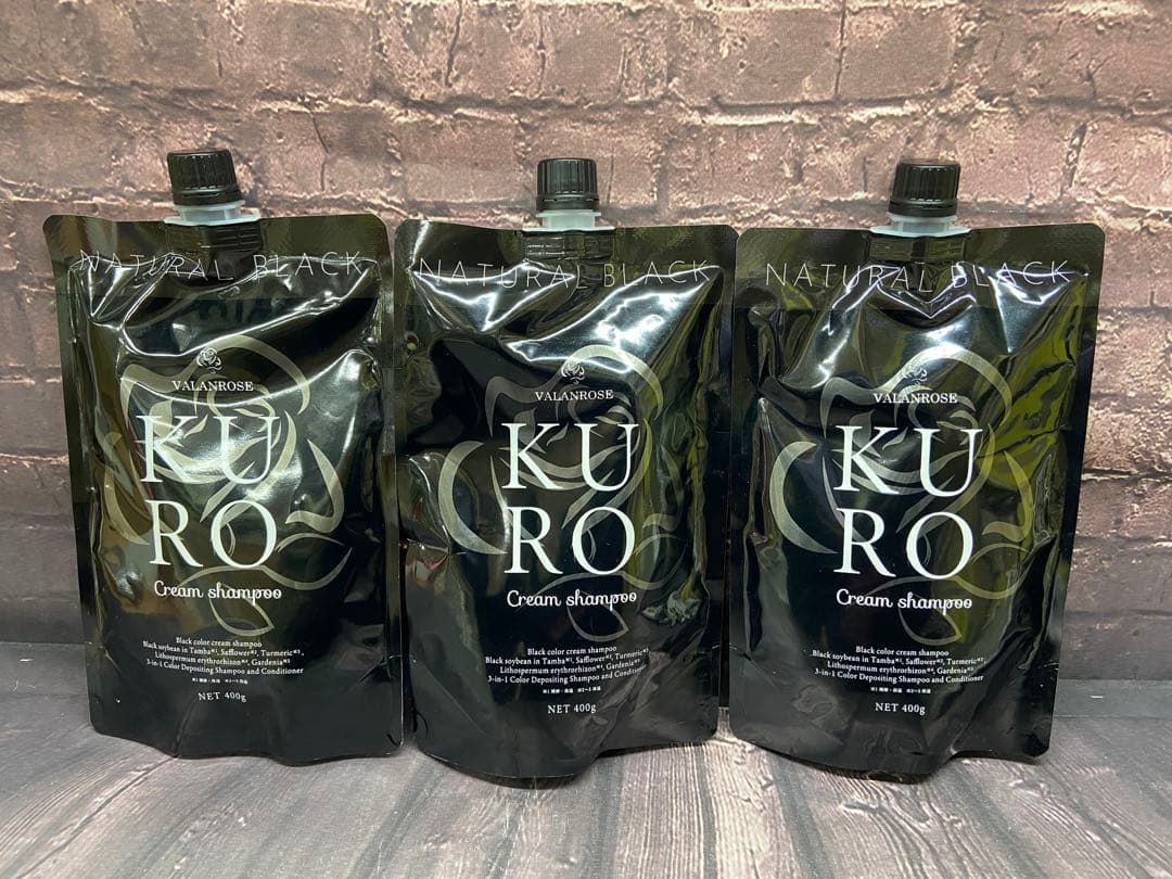 バランローズ　クロクリームシャンプー　ナチュラルブラック　400g×3
