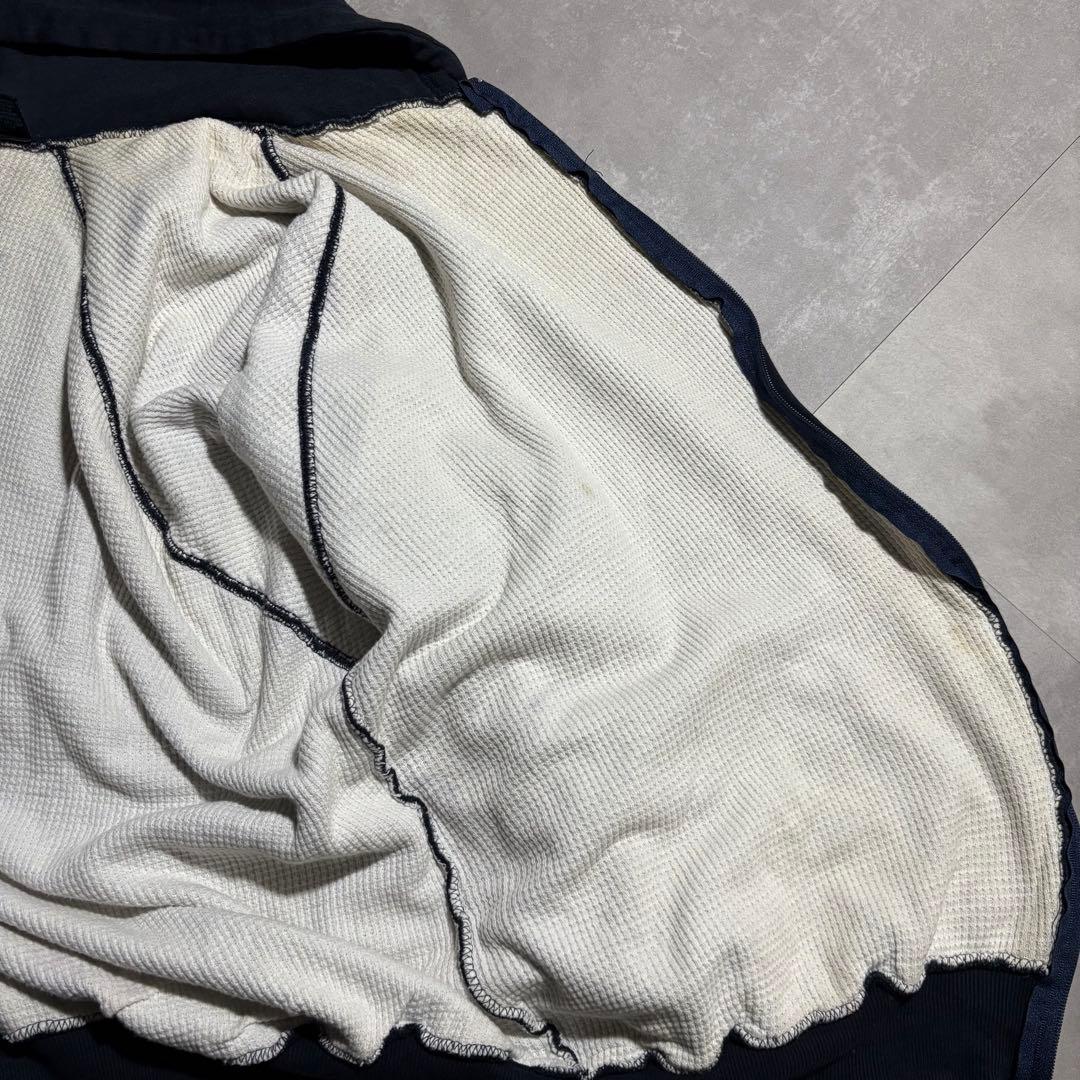 90s - vintage パーカー　ダブルフェイス　裏サーマル　フェード　紺色
