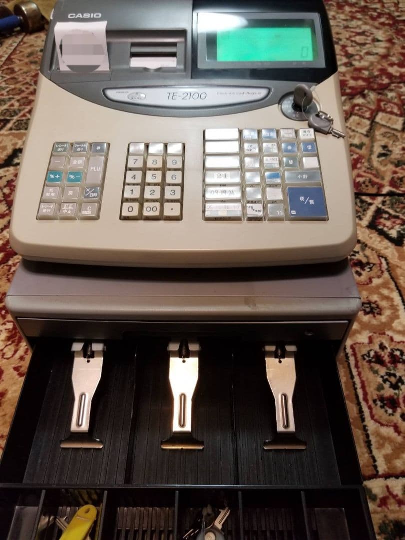 CASIOカシオ電子レジスター中古格安TE-2100説明書付き