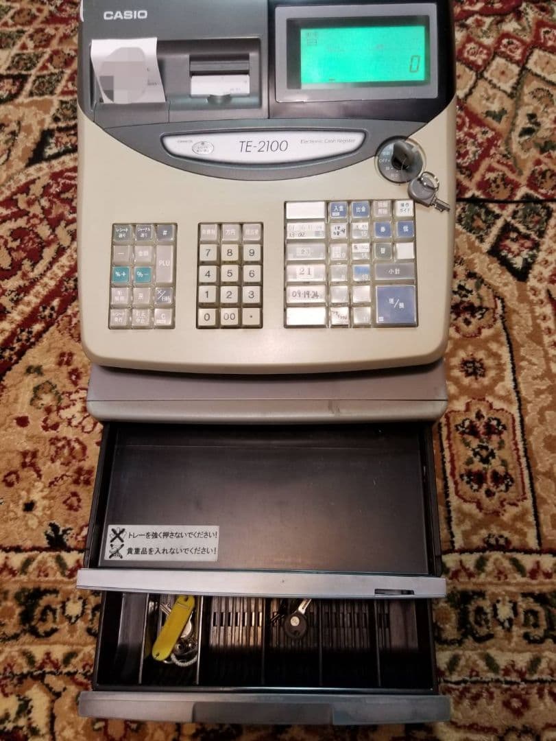 CASIOカシオ電子レジスター中古格安TE-2100説明書付き