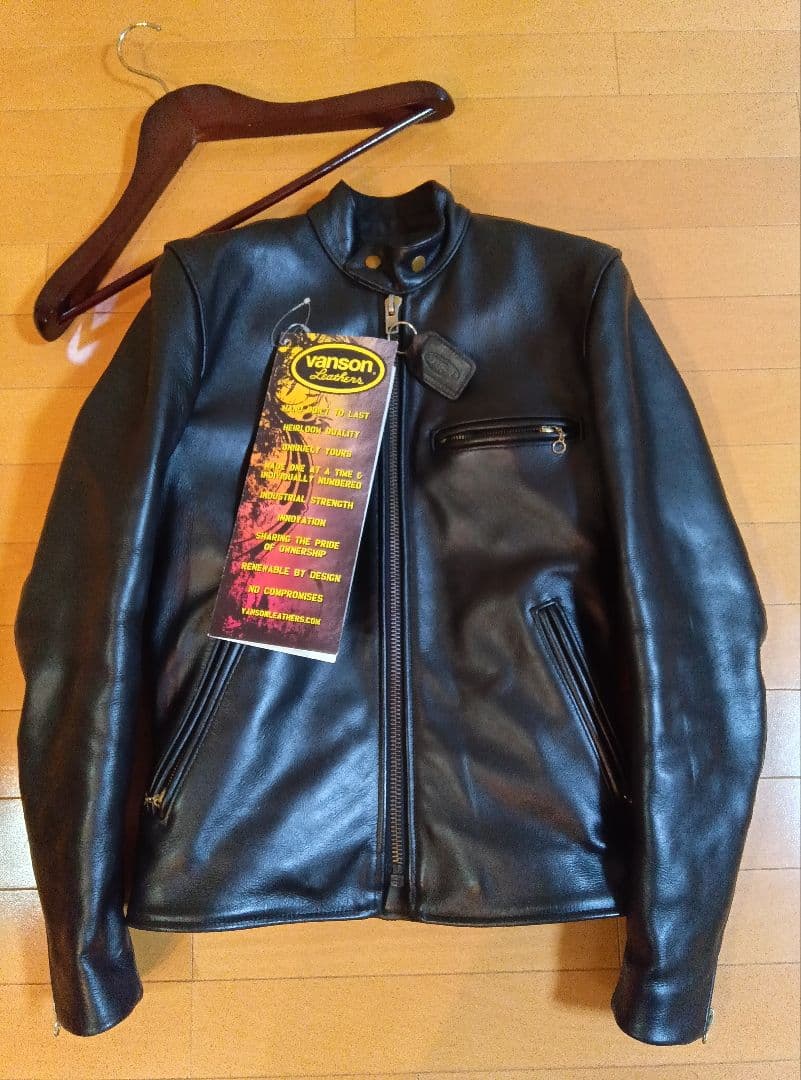 こ*吉様 超美品VANSON TYPE Bシングルライダース34黒ブラック付属品