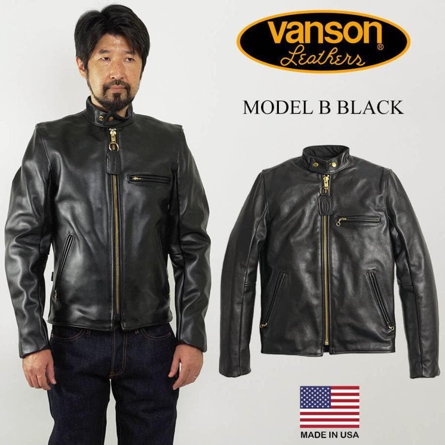 こ*吉様 超美品VANSON TYPE Bシングルライダース34黒ブラック付属品