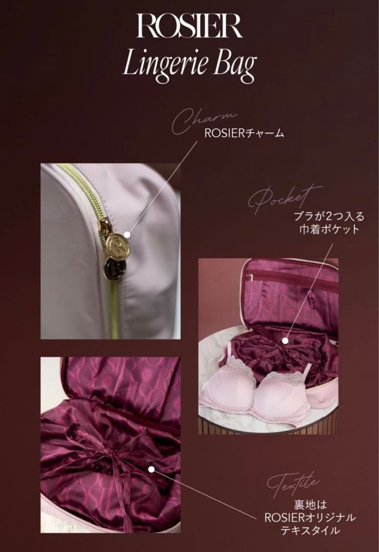 新品◇ROSIER Lingerie Bag、Multi Pouch セット