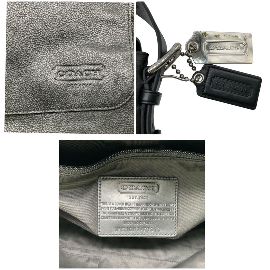 美品 コーチ メッセンジャーバッグ ショルダーバッグ トンプソン スリム 黒