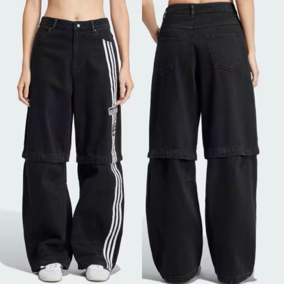 新品28】★当日発送★アディダス アディブレイク 2-IN-1 デニムパンツ 黒