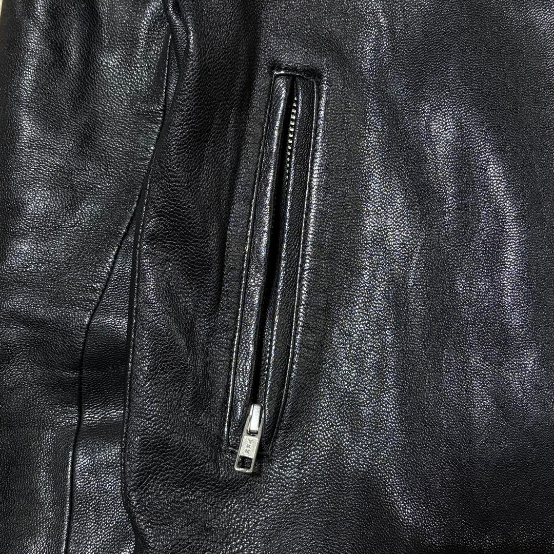 アーバンリサーチ レザージャケット シングルライダース やぎ革 黒 40 L