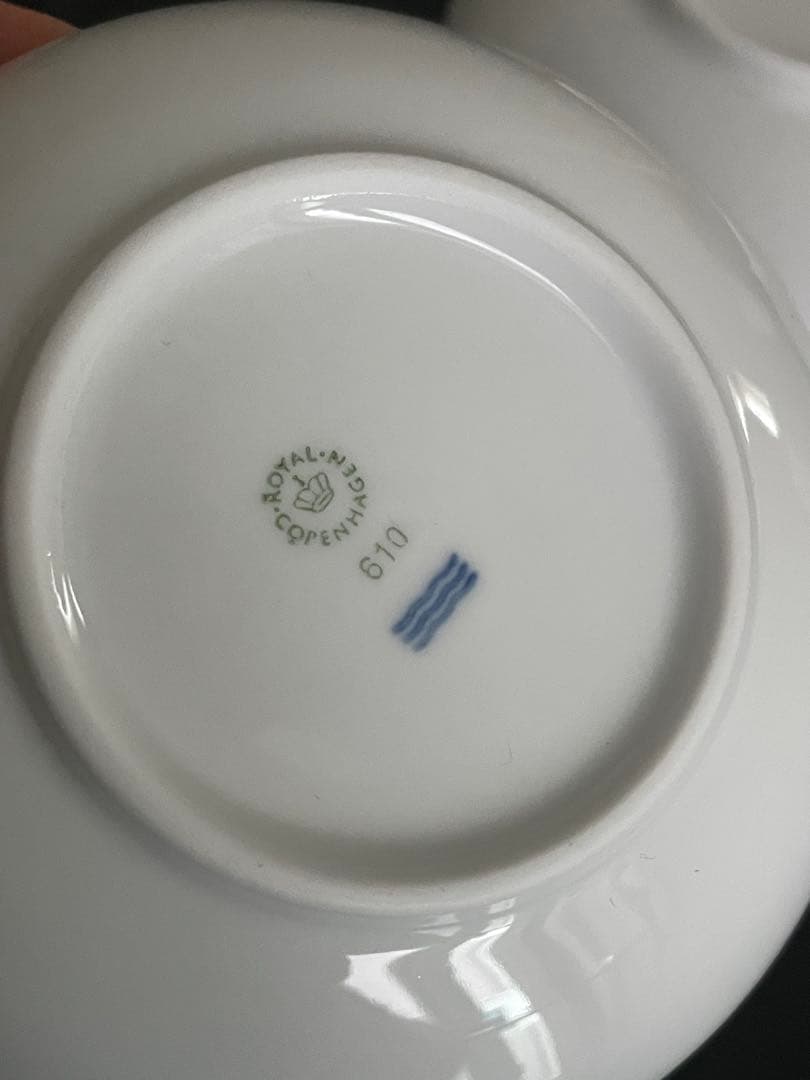 【新品】ロイヤルコペンハーゲン　ブルーパルメッテ 蓋つきカップ&ソーサー 4客