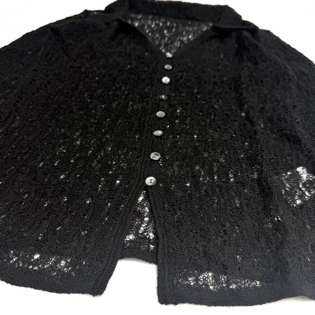 【しゅわしゅわ】2025✨️ニュアンス ウール レースポロニット トップス