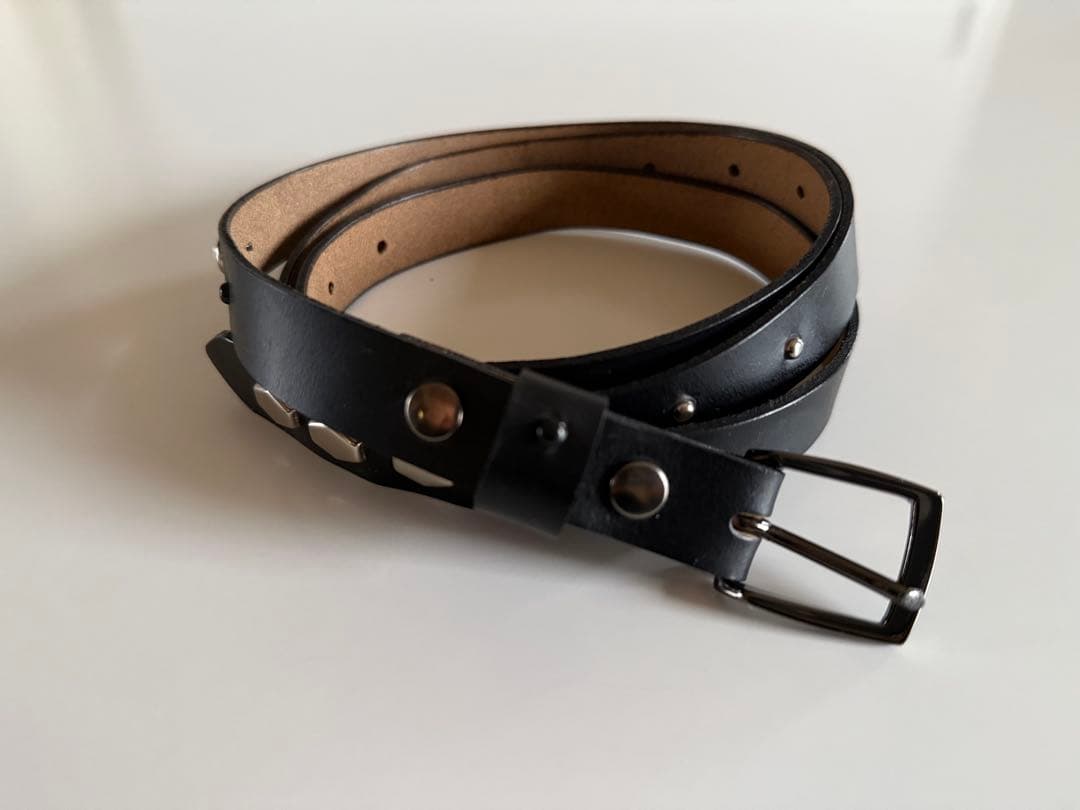 【美品】anytee Narrow Long Belt Black Black