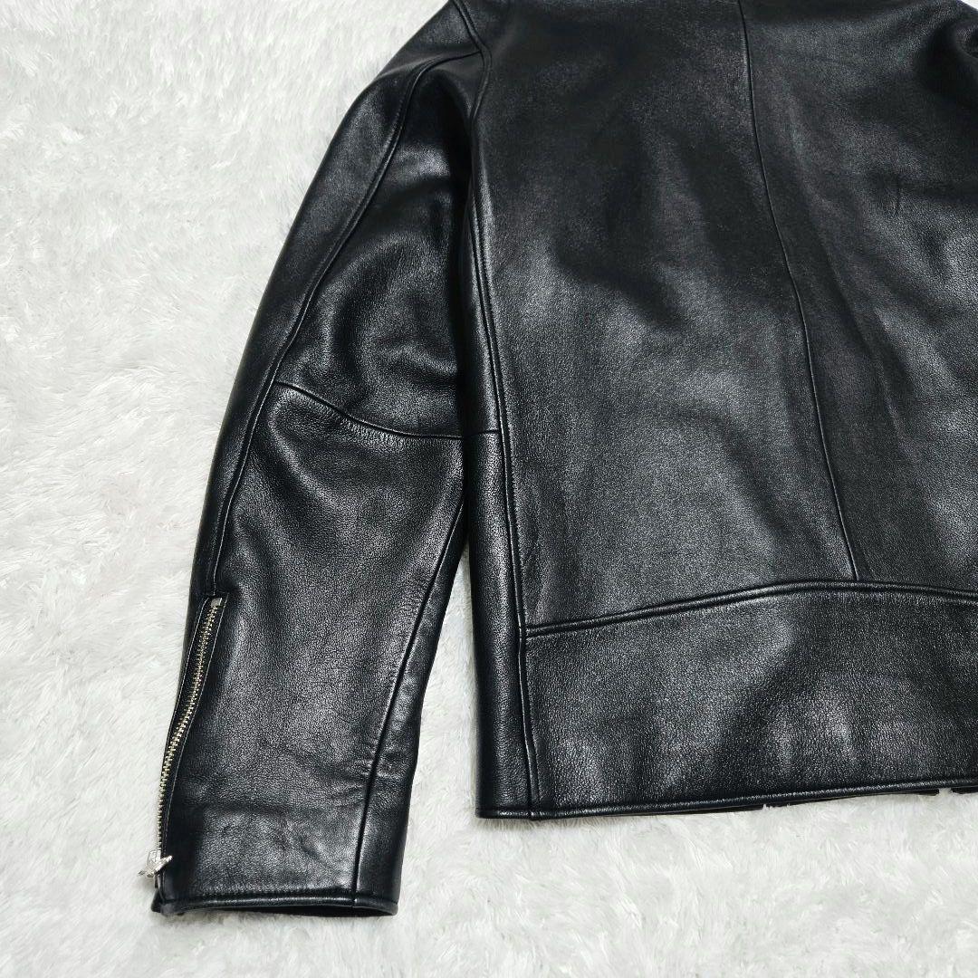 美品 上質 ビームスハート レザージャケット XL 羊革 シングルライダース 黒