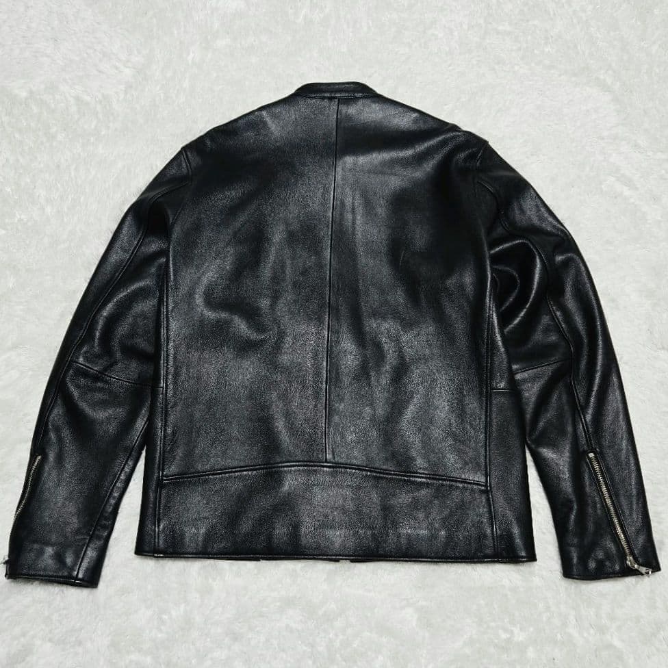 美品 上質 ビームスハート レザージャケット XL 羊革 シングルライダース 黒